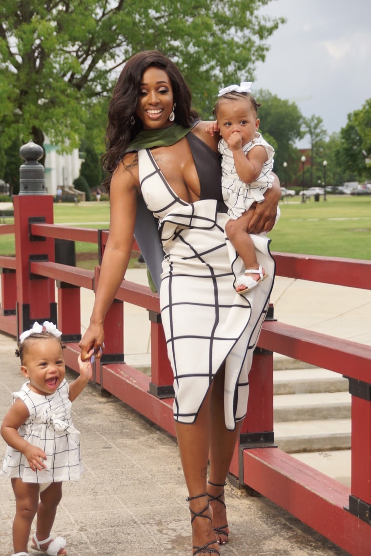 Mom and two 2024 daughters matching outfits