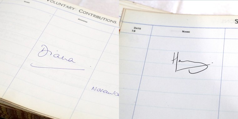 Prince Harry and Princess Diana both signed the same guest book, nearly 30 years apart.