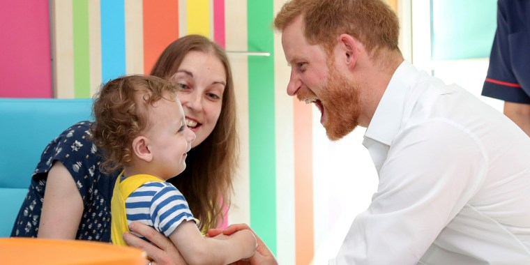Image: Britain's Prince Harry visits Sheffield Children's Hospital