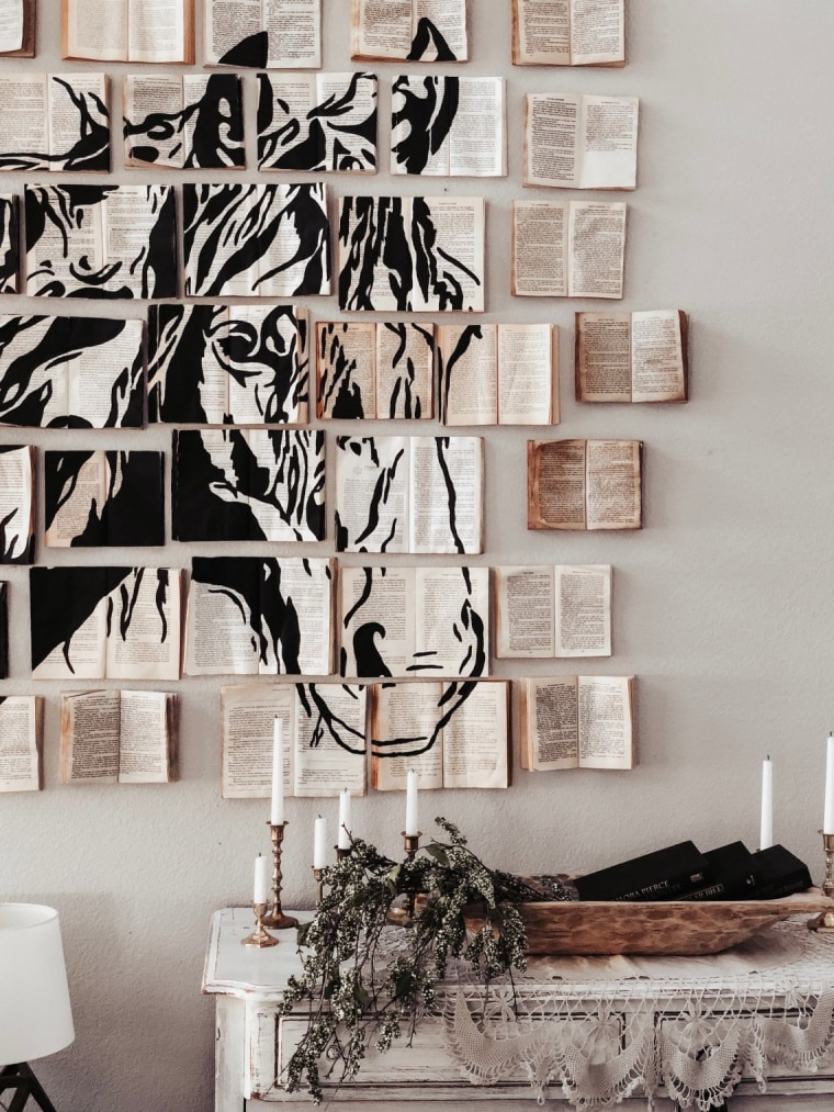 People are using old books to create wall art — what do you think of the  trend?