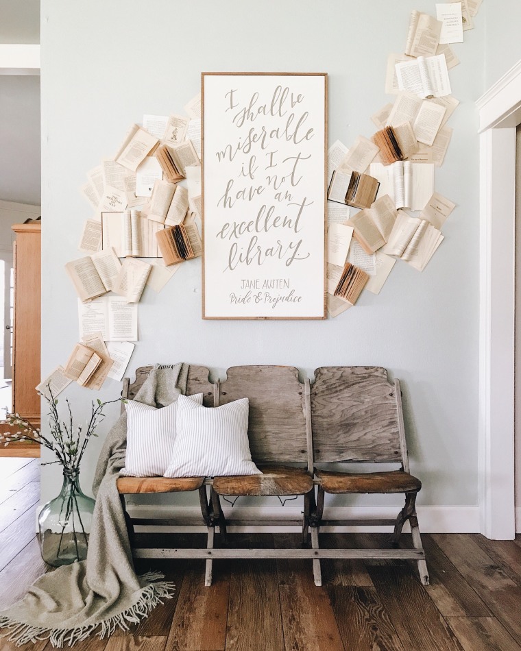 People are using old books to create wall art — what do you think of the  trend?