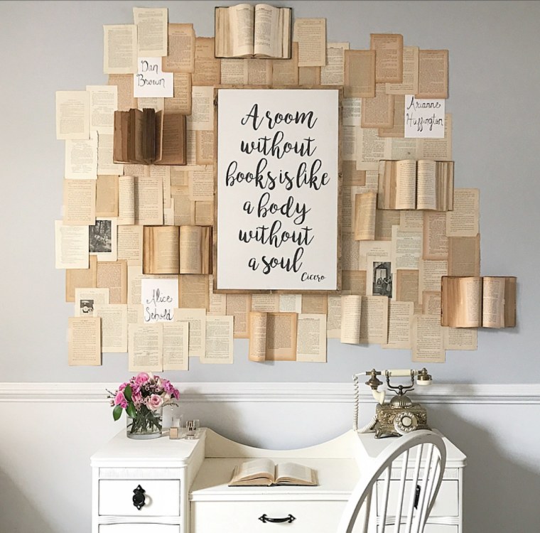 People are using old books to create wall art — what do you think of the  trend?