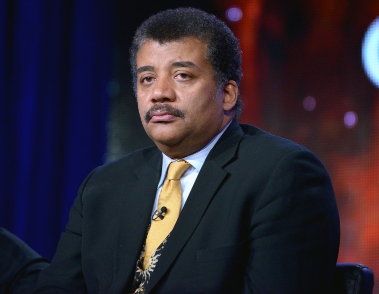 Image: Neil DeGrasse Tyson appears on a panel in Pasadena, California, in 2014.