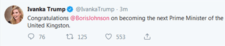 Image: Ivanka Trump tweet