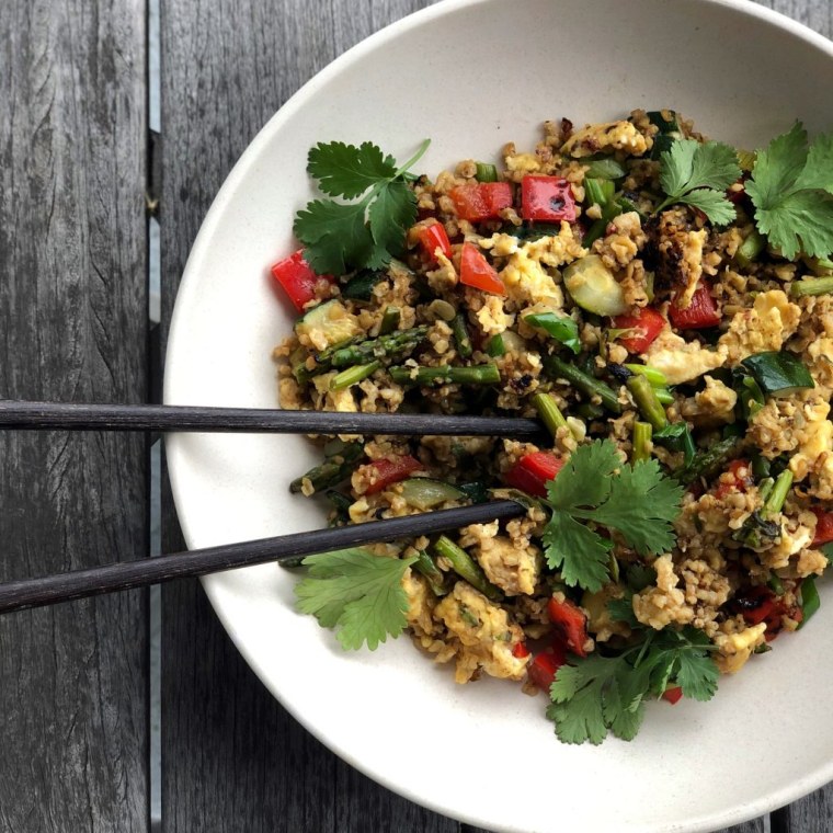 Freekeh "Fried Rice" made with avocado oil.