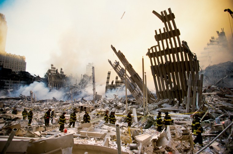 Image: The rubble surrounding the World Trade Center a day after the September 11 terror attack in New York in 2001.
