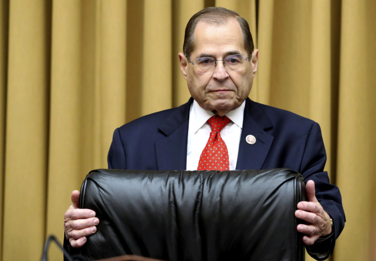Image: House Judiciary Committee Chairman Jerrold Nadler arrives for Robert Mueller's testimony on Capitol Hill on July 24, 2019.