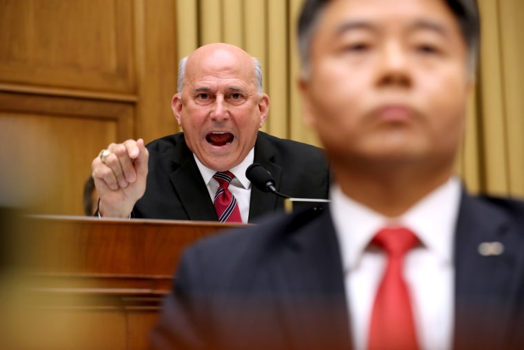 Image: Rep. Louie Gohmert, R-Texas, questions Robert Mueller as he testifies before Congress on July 24, 2019.