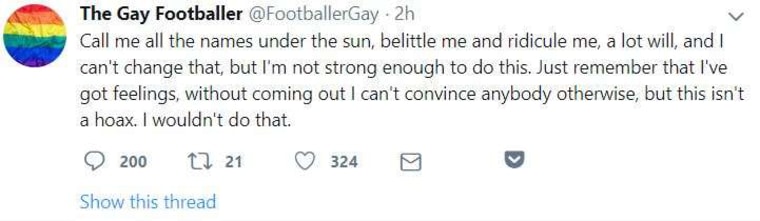 Image: The Gay Footballer Tweet