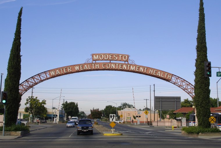 The Archway Leading Into The City Of Modesto