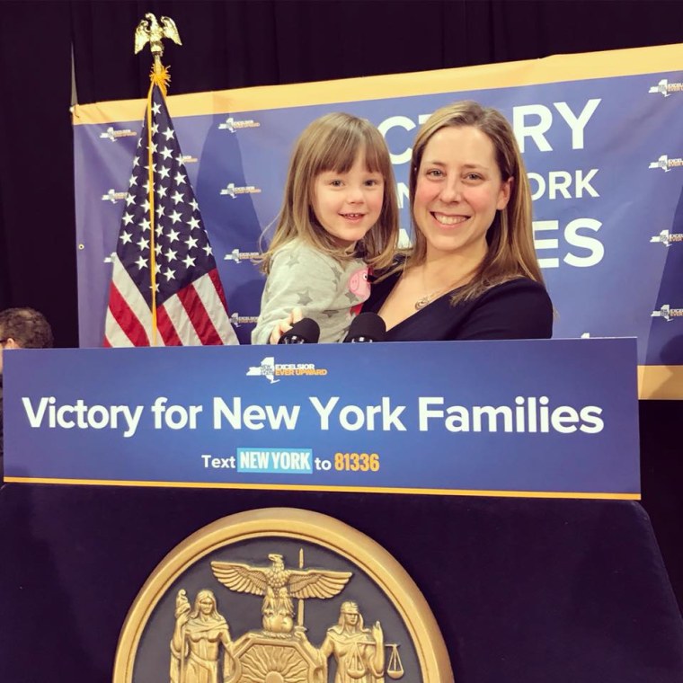 Liuba Grechen Shirley, founder of Vote Mama, and daughter Mila.