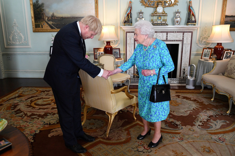 Image: Boris Johnson arrives at Buckingham Palace in London for an audience with Queen Elizabeth II, in London