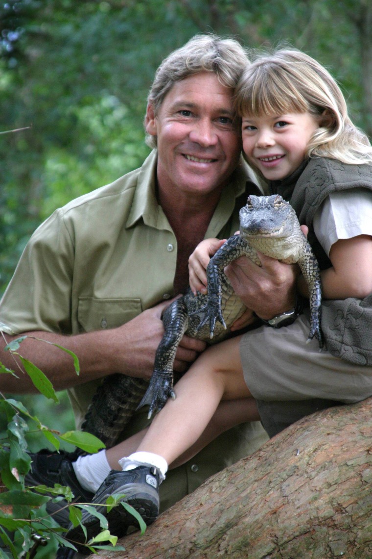 Bindi Irwin and father Steve Irwin in 2005