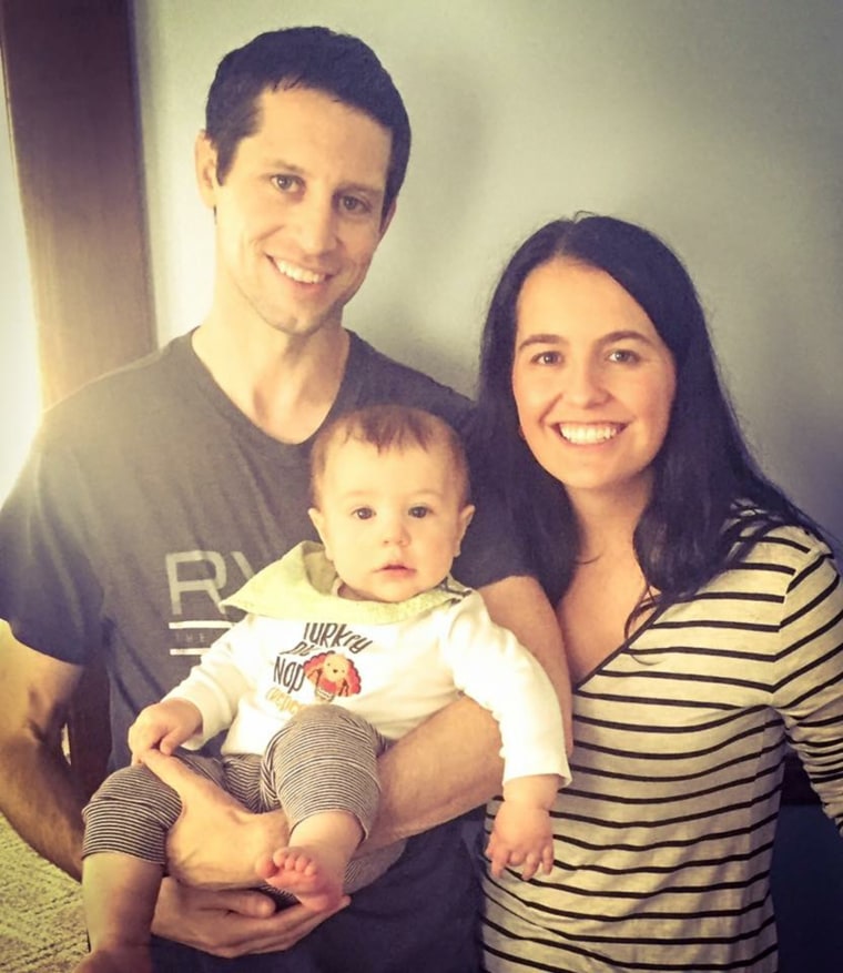 Scott Sutton and Anne Sutton with their baby boy, Alec