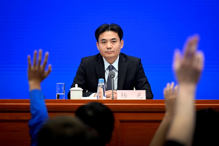 Image: Yang Guang, spokesperson for China's Hong Kong and Macao Affairs Office, answers questions 