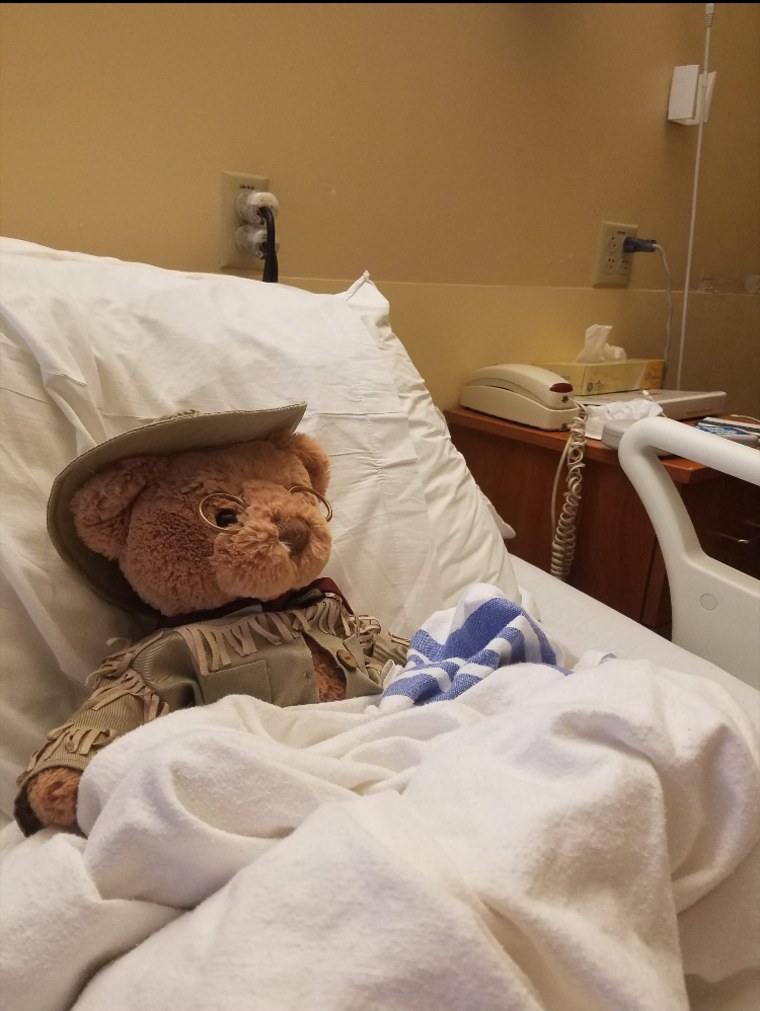 A Roosevelt Teddy bear from a visit by park officials to the hospital