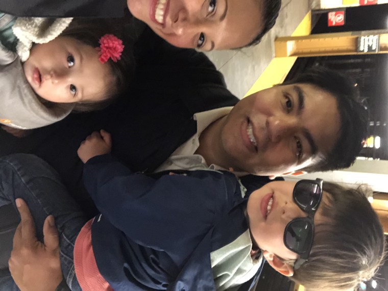 Ferndando Rodas with his wife Jess, son Ezra and daughter Samara.
