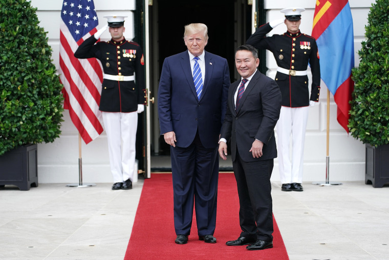 Image: President Donald Trump Welcomes Mongolian President Battulga Khaltmaa To The White House