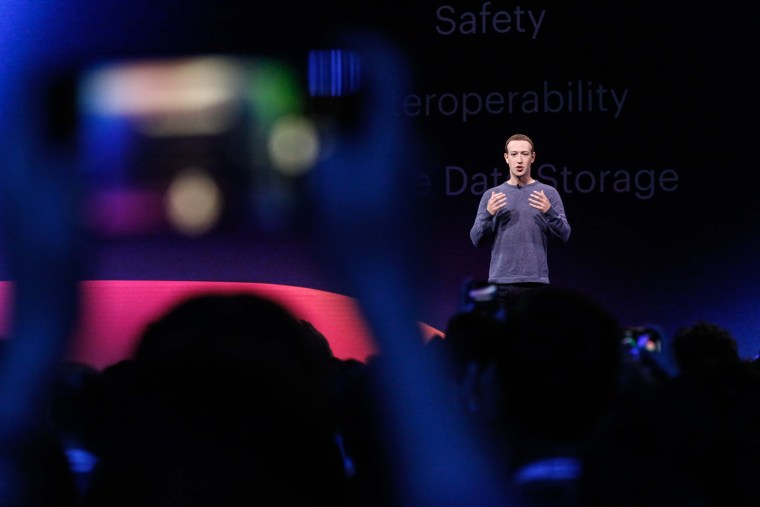 Facebook CEO Mark Zuckerberg delivers the opening keynote introducing new Facebook, Messenger, WhatsApp, and Instagram privacy features at the Facebook F8 Conference at McEnery Convention Center in San Jose, California on April 30, 2019.