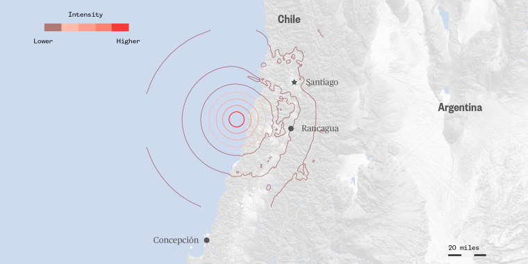 Image; A 6.8 magnitude earthquake struck off the coast of Chile on Aug. 1, 2019.