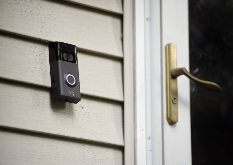 A Ring doorbell camera.