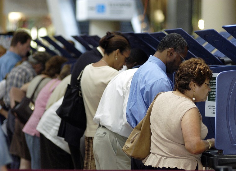 image: Latino Voters Go To The Polls Early In Florida