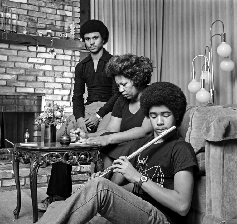Image: Toni Morrison and her sons, Slade and Harold, at her home in 1978.