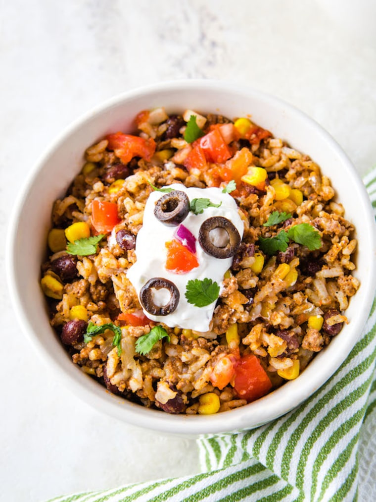 Instant Pot Beef, Black Bean and Rice Taco Bowls