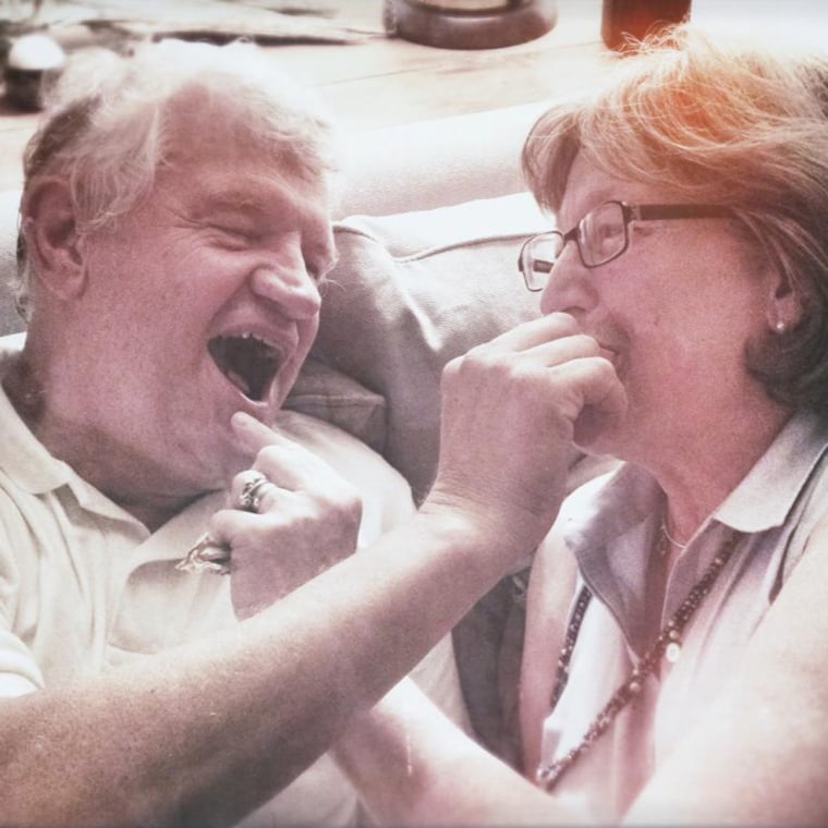 The Cowburns share a crumb of their wedding cake every year on their anniversary.