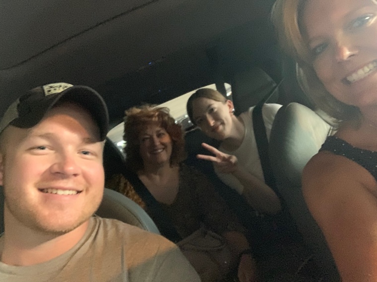 Seth Craven, Eryn Glassey, Maureen George and Charlene Vickers during their eight-hour road trip.