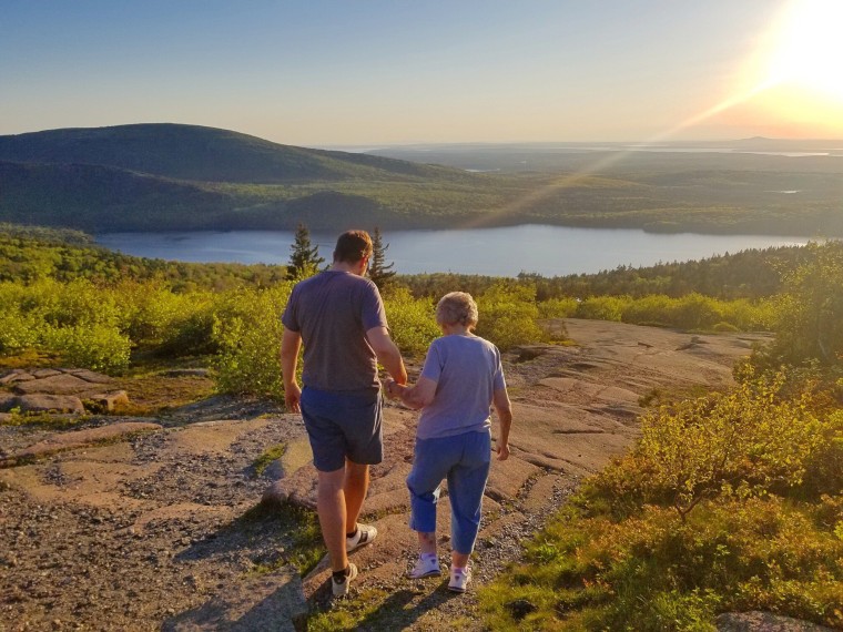 Acadia National Park at the summit of Cadillac Mountain.