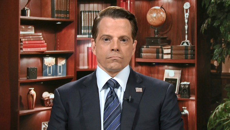 Former White House Communications Director Anthony Scaramucci talks to Stephanie Ruhle on MSNBC on Aug. 12, 2019.