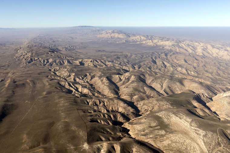Image: The San Andreas fault in the California Sierra Madre Mountains.