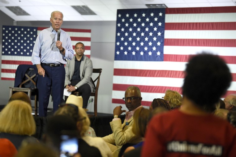 Democratic presidential candidate and former Vice President Joe Biden answers questions during a town hall on July 7, 2019, in Charleston, S.C.