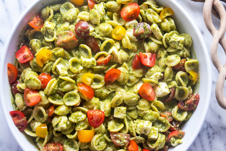 Orecchiette Pasta with Almond Pesto.