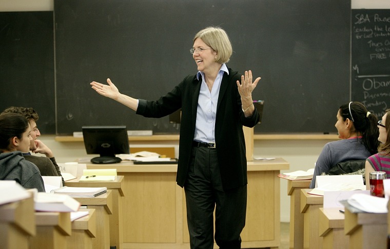 Image: Elizabeth Warren at Harvard University in Cambridge, Mass., in 2009.
