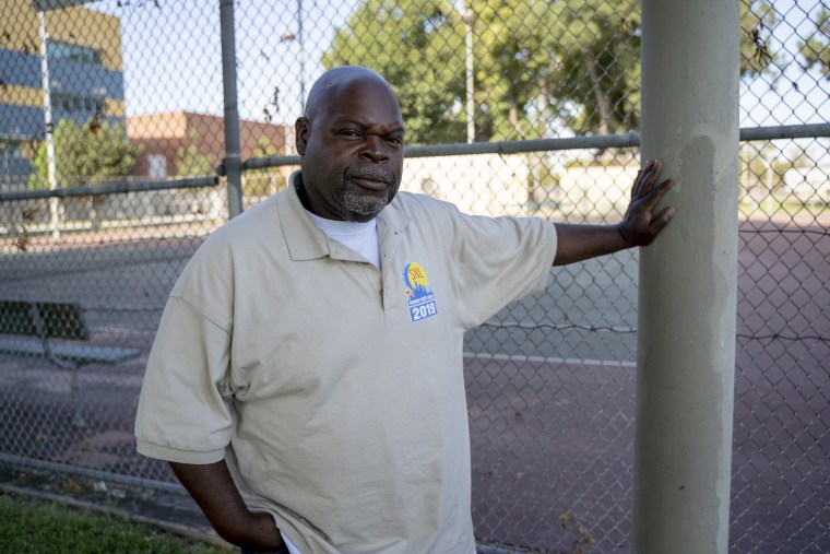 Larry Sanders, 58, a gang interventionist contracted by the city of Los Angeles, was stopped by the LAPD's gang task where he works and added to the city's gang database.