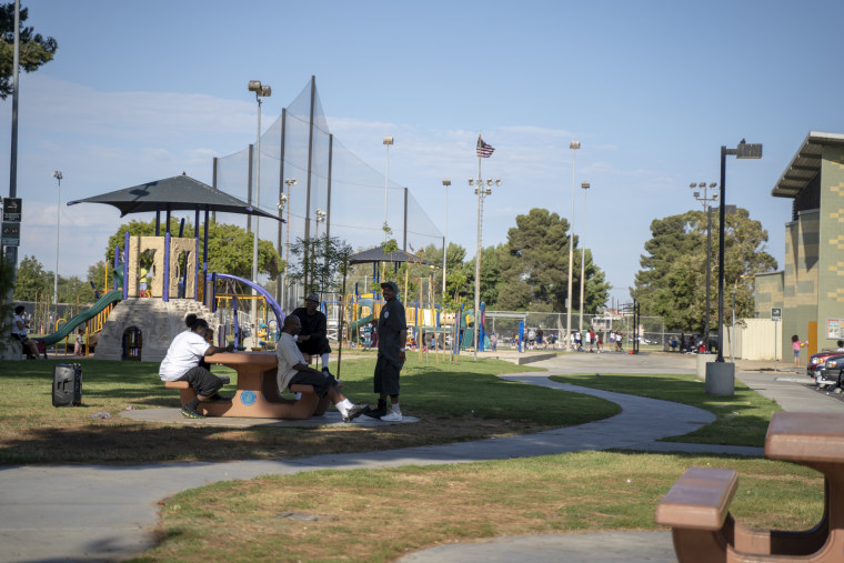 Green Meadows Park in South Los Angeles on July 25, 2019.
