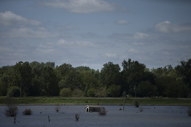 Image: Floodwaters that overtook communities and farmland in the Midwest linger five months after they first breached more than 50 levees along the Missouri River.