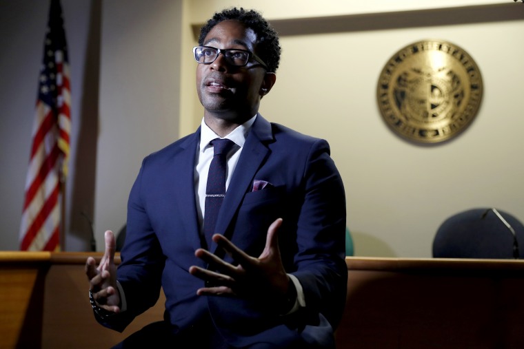 Image: St. Louis County Prosecutor Wesley Bell speaks during an interview on July 29, 2019.