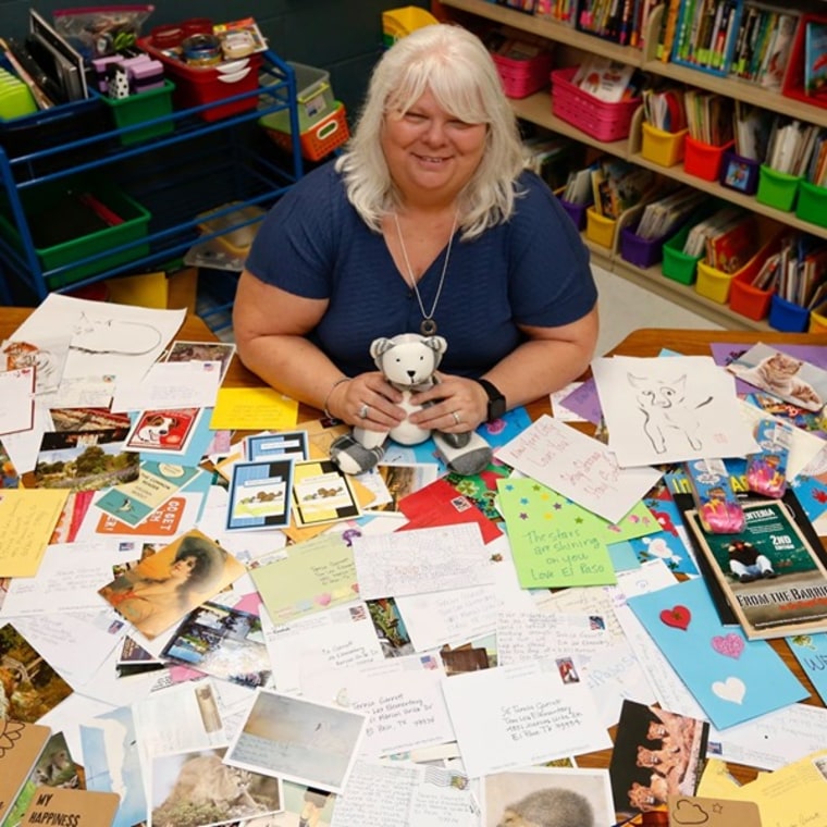 Along with another teacher, Teresa Garrett, a fourth grade teacher in El Paso Texas, asked for postcards to lift her students' spirits after the tragic mass shooting earlier this month.