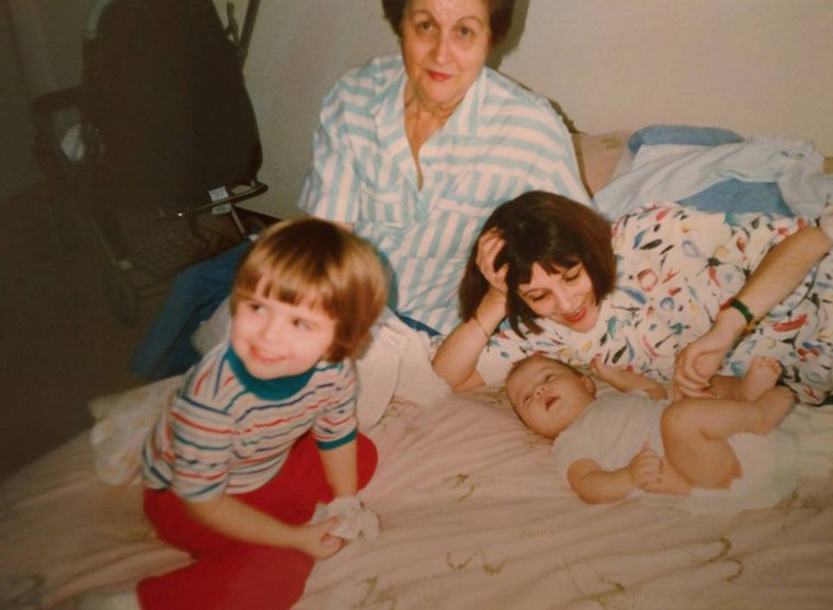 With my mother, my grandmother, and my baby cousin Christopher. 