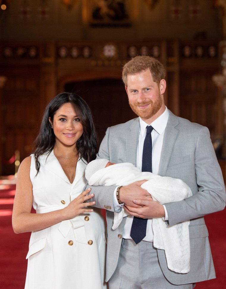 Image: Britain's Prince Harry and Meghan, Duchess of Sussex with their baby son at Windsor Castle