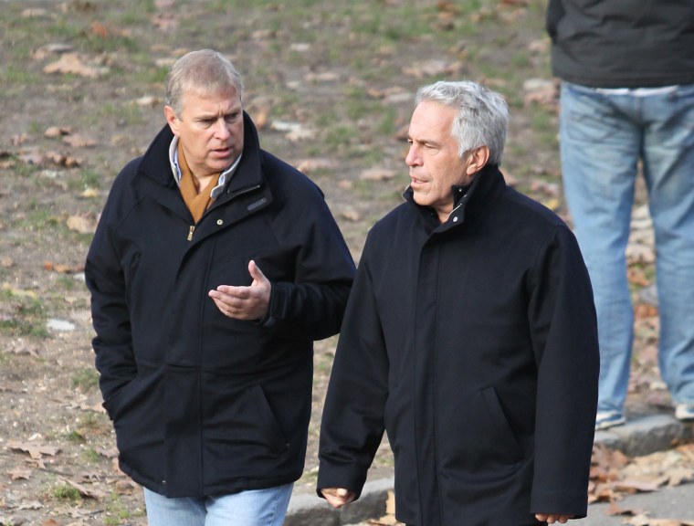 Image: Prince Andrew and Jeffrey Epstein go for a stroll together through New York's Central Park