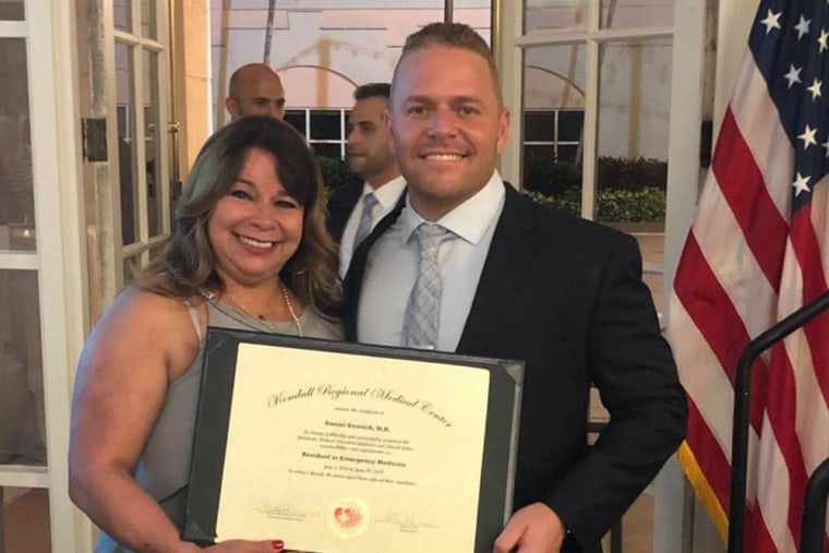 Image: Dr. Daniel Sirovich was vacationing in Ibiza, an island off the coast of Spain when he suddenly slipped while hiking a trail. Pictured here with Tanya Calhau.