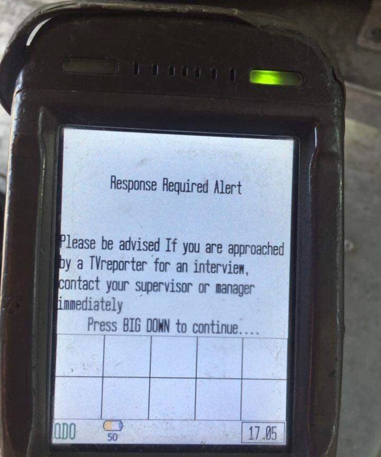 A message sent to UPS drivers telling them not talk to media the day the first NBC News story aired.