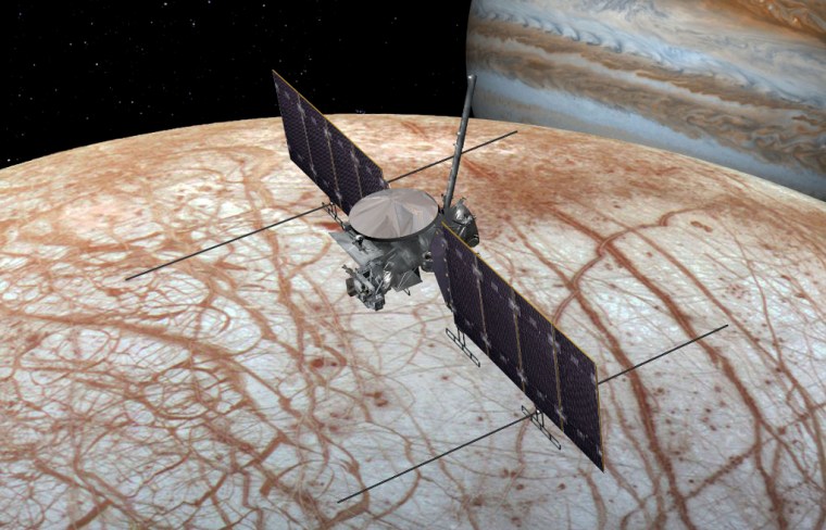 Image: This artist's rendering shows NASA's Europa Clipper spacecraft being developed for launch sometime in the 2020s.