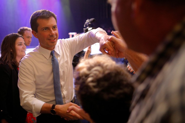 Image: Democratic 2020 U.S. presidential candidate Buttigieg greets voters during a campaign stop in Portland