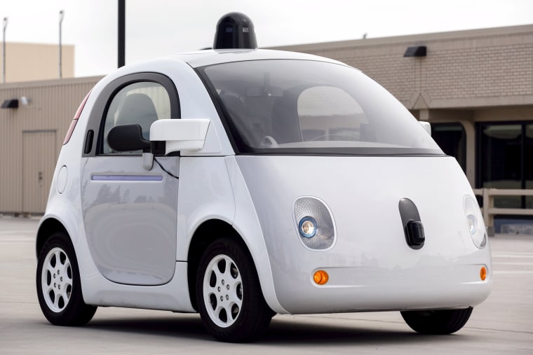 Image: A prototype of Google's own self-driving vehicle is seen