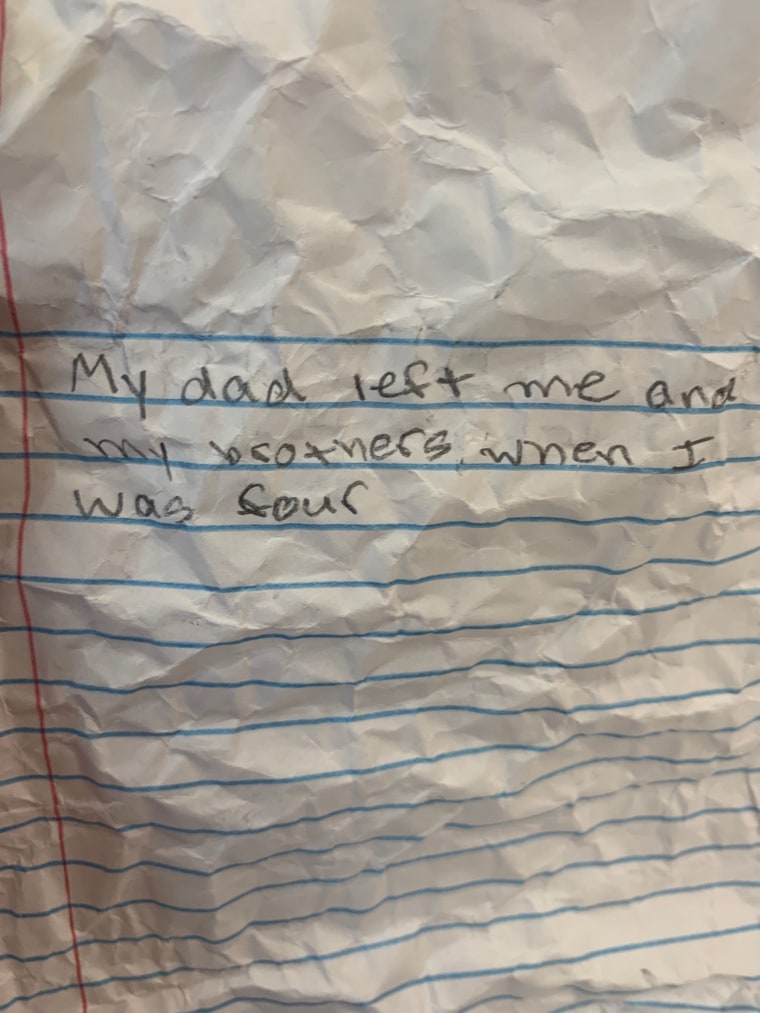Another student wrote that "My dad left me and my brothers when I was 4." 